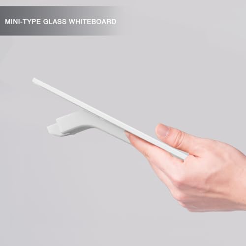 Small Glass Desk Whiteboard Dry-Erase Board with Clock, Small Travel Clock Keychain with Desk Notepad, Time Table Whiteboard for Desk Digital LED Light Display, 8x6 in with Accessories, White - color: White With Clock