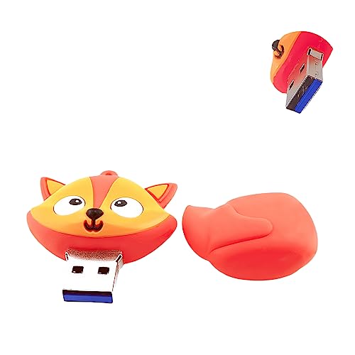 128GB USB 3.0 Flash Drive Novelty Cartoon Red Fox High Transfer Speed Pendrive Memory Stick - color: Red Fox