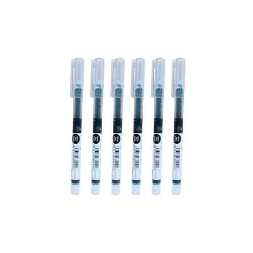 Black Gel Pens Pack of 6 – 0.6mm Medium Point Fine Tip, Smooth Writing, Quick Dry No Smear Black Ink Pens for School, Office, Home - color: Black