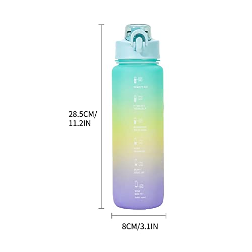 1L Water Bottles Big Water Bottle with Straw Reusable Water Bottle with Time Marker Motivational Sports Water Bottle Waterbottles Plastic Clear Water Bottles Cute Stuff Summer Essentials Gifts for Men