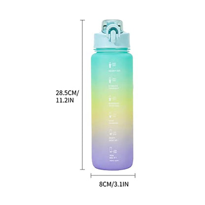 1L Water Bottles Big Water Bottle with Straw Reusable Water Bottle with Time Marker Motivational Sports Water Bottle Waterbottles Plastic Clear Water Bottles Cute Stuff Summer Essentials Gifts for Men