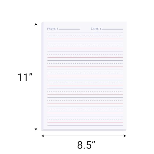 zmybcpack 2 Pack Write Beginner Paper for Kids, 8.5"x11" Handwriting Paper Kindergarten for Kids, Primary Composition Notepad(100 Sheets Each, Double-Sided Printing) - size: 8.5x11"(writing)
