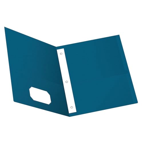 Oxford Two-Pocket Folders w/Fasteners, Blue, Letter Size, 25 per box (57702) - color: Blue, size: 25 Count
