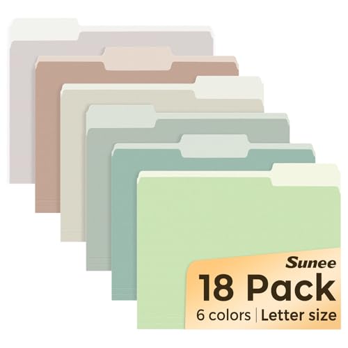 SUNEE File Folders, 18 Pack Manilla Folders 8.5 x 11, Colored File Folders Home Office School Supplies for Documents Files Paper, 6 Morandi Colors - color: Morandi Colors
