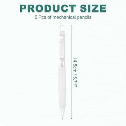 M&G 5Pcs Mechanical Pencil Set, 0.5mm Mechanical Lead Pencils for Drafting Sketching Art Class Writing Office Classroom, White