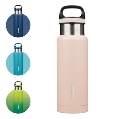 BJPKPK Insulated Water Bottle 18OZ Stainless Steel Water Bottle with Handle Double Walls Vacuum Insulated BPA Free Flask, Peach - color: Peach, size: 18 Ounces
