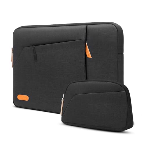 MOSISO Laptop Case 13.3 inch, 13-13.3 inch Laptop Sleeve Compatible with MacBook Neo/Air 13.6/Pro 13/Pro 14, HP Dell ASUS Lenovo,Polyester Bag with Bevel Horizontal&Vertical Pocket&Small Bag,Black