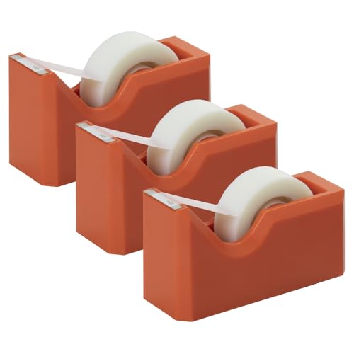 JAM PAPER Colorful Desk Tape Dispensers - Orange - 3/Pack - color: Orange, size: Pack of 3