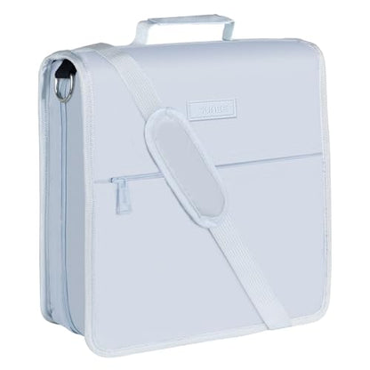 SUNEE Zipper Binder 3 Ring, 3 Inch O-Ring with Handle and Shoulder Strap, 600-Sheet Capacity, 5-Tab Expanding File Folder, Multi-Pockets for Middle School Organizer Binder with Zipper, Dusk Blue