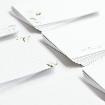 Green Leaf Index Cards by Pure Print and Design | Floral Flash Cards Perfect For Study Sessions & Learning | 100 Cards of Premium Quality with 5 Different Designs | Green Leaf | 3x5 inches - color: Green Leaf