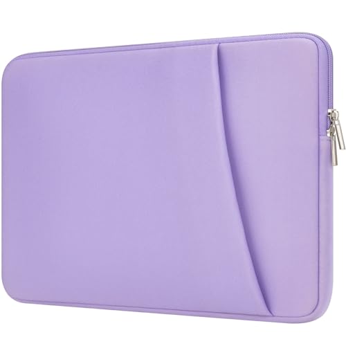 Laptop Sleeve Case with Zipper Accessory Pocket Compatible with 13 to 14 inches MacBook Air/Pro Padded Computer Pouch Cover Shockproof Protective for 13” to 14” Laptop/Chromebook/Tablet,Purple - color: Pale Purple, size: 13-14 inches