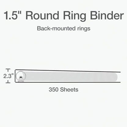 Oxford Ring Binders, 1.5" Round Ring Binders, View Binder, Covers on 3 Sides, XtraLife Hinge, Non-Stick, PVC-Free, Black, 350 Sheet Capacity (1002548) - color: Black, size: 1.5 Inch