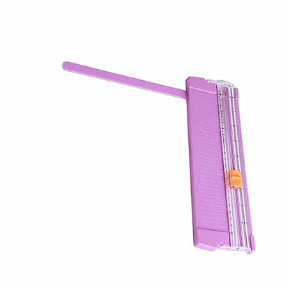 Paper Cutter Efficient Light Duty Mini Folding Trimmer Clear Scale for Scrapbook Supplies Craft Paper Trimmer for Cardstock, 5 Color Options (Purple) - color: Purple
