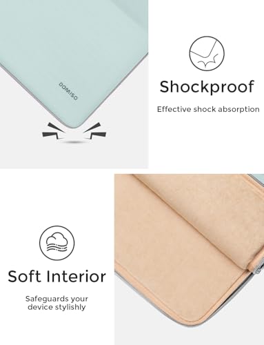 DOMISO Laptop Case Sleeve Protective Cover Compatible with MacBook Air 13 M4 M3 M2,MacBook Pro M2 M1,iPad Air/Pro,13 inch Dell,Lenovo, HP,Asus,Waterproof Computer Cases Bag with Handle,Mint Green - color: Mint Green, size: 13" for MacBook Air/Pro