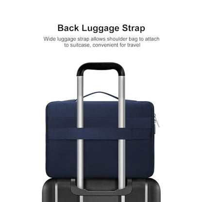 MOSISO 360 Protective Laptop Case 13.3 inch, 13-13.3 inch Laptop Sleeve | Compatible with MacBook Air/Pro 13 / Pro 14, HP Dell ASUS Lenovo,Side Open Bag with 2 Raised&1 Flapover Pockets, Navy Blue - color: Navy Blue, size: 13.3 inch