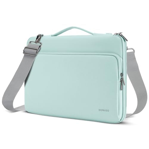 DOMISO 17" Laptop Cover, Messenger Bags Especially Adapted for Holding Laptops, Waterproof Case with Shoulder Strap, Compatible with 17-17.3 inch HP Dell ASUS Lenovo Chromebook, Mint Green - color: Mint Green, size: 17-17.3 inch