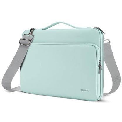 DOMISO 17" Laptop Cover, Messenger Bags Especially Adapted for Holding Laptops, Waterproof Case with Shoulder Strap, Compatible with 17-17.3 inch HP Dell ASUS Lenovo Chromebook, Mint Green - color: Mint Green, size: 17-17.3 inch