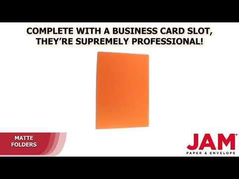 LUXPaper 9" x 12" Presentation Folders | Two Pocket | Mandarin Orange | 100lb. Cover | 10 Qty - color: Mandarin