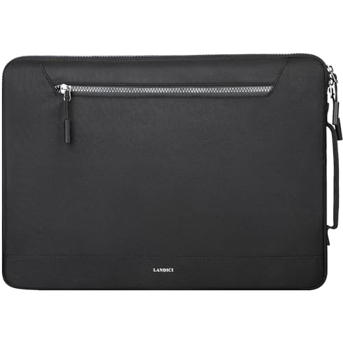 LANDICI 360°Protective Laptop Sleeve Case 14 15 Inch, Waterproof Slim Computer Cover Bag Compatible with MacBook Air M2 15, MacBook Pro 14/15, Chromebook 14/15, Asus vivobook 14, Black - color: Black, size: 14-15 Inch