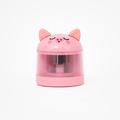 Mr. Wonderful Electric Pencil Sharpener Lazy Pig - Pencil Sharpener with Container - Original Stationery