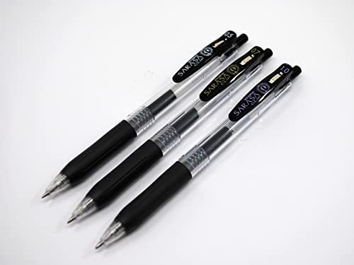 Zebra Pen Sarasa Clip Recycled Retractable Gel Pen, 0.5mm Fine Point, Black Ink, Water-Based, Ideal for Office and School, Journal, Note Taking and Planner Use, 75% Recycled, 12-Pack (47310) - color: Black
