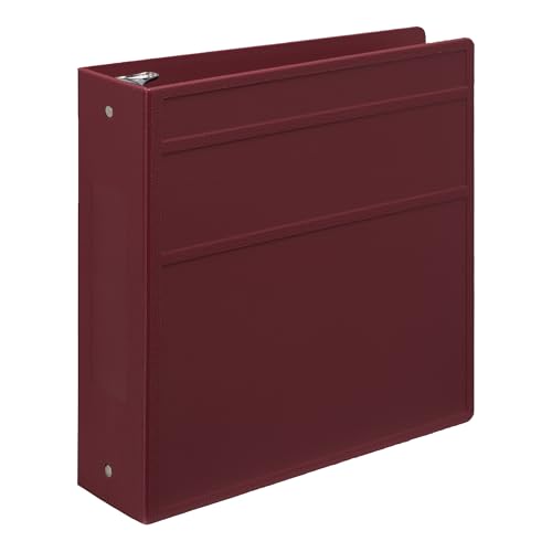 Carstens 3-Inch Heavy Duty 3-Ring Binder - Side Opening, Wine, Durable Plastic, Precision No-Gap Rings, Waterproof Cover, No Pockets, Holds 400 US Letter Sheets, BPA-Free, Made in USA (1743-3R) - color: Burgundy, size: Case of 14