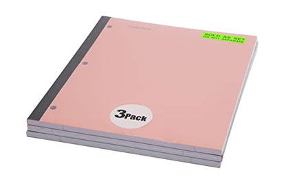 Mintra Wireless Notebook 3pk - 80 Sheets Paper - College Ruled (Sage Green, Salmon, Lavender) - color: Sage Green, Salmon, Lavender