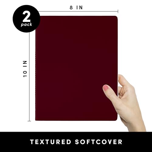 PAPERAGE Soft Cover Blank Journal Notebook, 2 Pack, (Burgundy), 100 Pages, Large 7.5 inches x 9.5 inches, Ideal for Sketch Book, Note Taking & Travel Journal - color: Burgundy, style: Plain 100pgs (2 Pack)