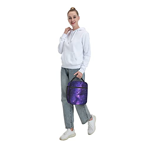Starry sky Lunch Bags For Men Women Boys Girls Reusable Tote Lunch Bags For Office Work School Picnic Camping Thermal Insulation And Cold Preservation - color: Starry sky