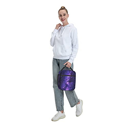 Starry sky Lunch Bags For Men Women Boys Girls Reusable Tote Lunch Bags For Office Work School Picnic Camping Thermal Insulation And Cold Preservation - color: Starry sky