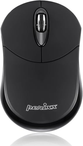 Perixx PERIMICE-802B Wireless Bluetooth Mouse - Portable Design for Windows, iOS, and Android Tablet - Black Rubber Black - color: Black, size: Pack of 1