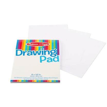 Melissa & Doug Drawing Paper, Sketch Pad, 3-Pack Bundle for Coloring, Writing or Painting (9 x 12 inches) - 50 Sheets Each, Kids Drawing Pad & Art Supplies for Kids Ages 3+ - FSC Certified