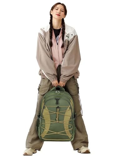 BLUEFAIRY Middle High School Backpack for Boys Girls Large Bookbag with Laptop Compartment Back to School Book Bags for Teens Teenagers Mochilas Escolares para Niños Niñas (Olive Green/Khaki, Solid) - color: Olive Green/Khaki