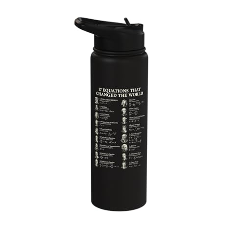 Famous Math Equations Physics Science History Teacher Stainless Steel Insulated Water Bottle