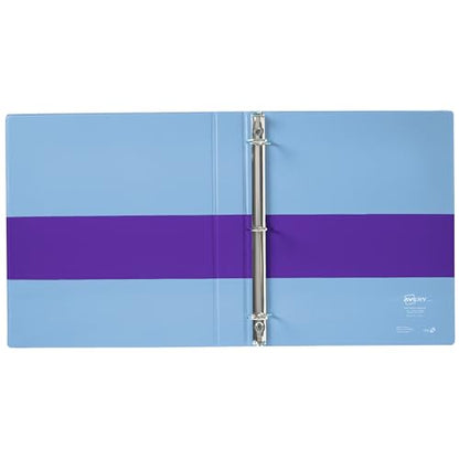 Avery Two-Tone Durable View 3 Ring Binder, 1 Inch Slant Rings, Violet/Soft Blue Binder (17131) - color: Violet/Soft Blue, size: 1"