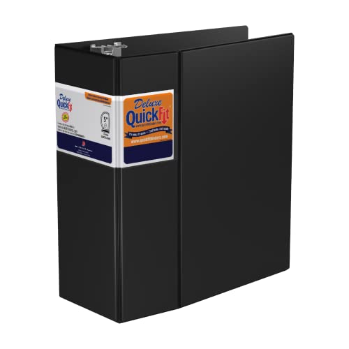 QuickFit Heavy-Duty Commercial Binder, 3-Ring D-Ring Binder, Black, 5 Inch - size: 5 Inch