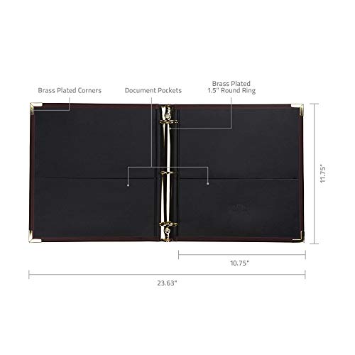 Samsill Classic Collection Leather 3 Ring Binder, Executive Presentation Portfolio, 1.5 Inch (Holds 325 Sheets), Brass Round Ring, Burgundy - color: Burgandy, size: 1.5 Inch, style: Classic