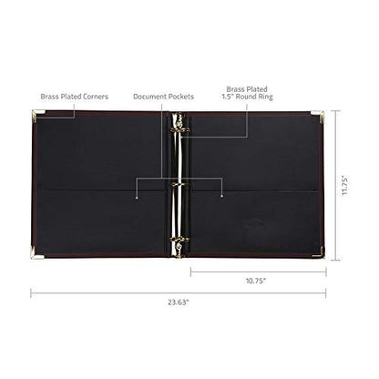 Samsill Classic Collection Leather 3 Ring Binder, Executive Presentation Portfolio, 1.5 Inch (Holds 325 Sheets), Brass Round Ring, Burgundy - color: Burgandy, size: 1.5 Inch, style: Classic