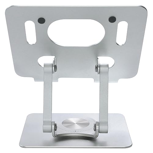 DCHAV Foldable Adjustable Drawing Tablet Stand for Desk iPad Holder Laptop Computer Riser 360 Rotating Ergonomic Aluminum Raised Table for Portable Monitor Phone 5-12 Inch Notebook, Silver
