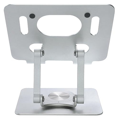 DCHAV Foldable Adjustable Drawing Tablet Stand for Desk iPad Holder Laptop Computer Riser 360 Rotating Ergonomic Aluminum Raised Table for Portable Monitor Phone 5-12 Inch Notebook, Silver