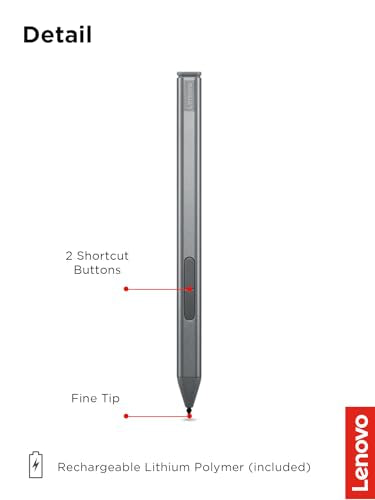Lenovo Slim Pen – Magnetic Precision Stylus for Lenovo Laptops – 4096 Pressure Levels, Tilt Sensitivity, Rechargeable, Perfect for Drawing, Digital Art, Note-Taking - style: Slim Pen