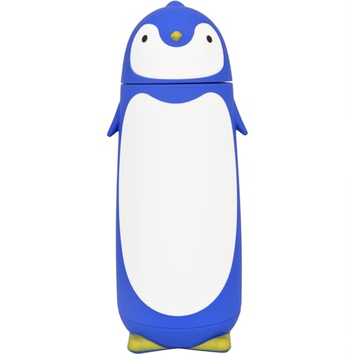 Penguin Insulated Water Bottle - Stainless Steel Vacuum Double Walled Bottle Flask Travel Mug for Kids, Students, 9.6oz, Blue - color: Blue