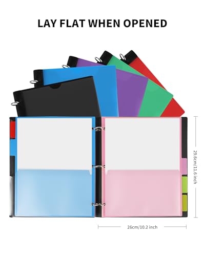 360° Pivotable Project Organizer Folder, 3 Ring Binder | Customizable Cover Multi Pocket Folder Binder, 13 Pocket Folders, Purple - color: Purple, size: 1 PCS