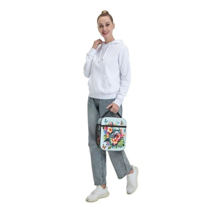 Dolphin Butterfly Flower Lunch Bag 10In | Insulated Lunch Box Reusable Tote Bag For Picnic Office For Women Men - color: Style 9