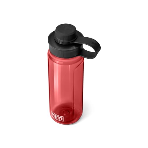 YETI Yonder Water Bottle with Yonder Tether Cap, Lightweight, Leakproof and BPA-Free - color: Rescue Red, size: 25 Ounces