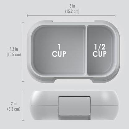 Bentgo Kids Snack Leak-Proof 2 Compartment Bento-Style Container | For Snacks & Small Meals, Easy-Open Latch, Dishwasher Safe, BPA-Free for School, Daycare, & Sports, Ages 3+ (Gray) - color: Gray