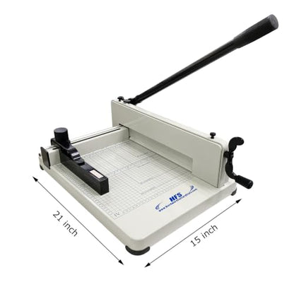 HFS(R) Heavy Duty Guillotine Paper Cutter 400 Sheet Capacity | Solid Steel Construction (A4-12'' Paper Cutter) - size: A4-12'' paper cutter