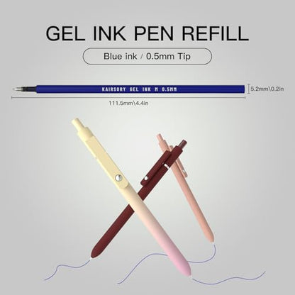 Blue Gel Pens Refills,Retractable Gel Ink Pen Refill Bulk,pen refill for twist pens,Fine Point 0.5mm Blue Ink, Smooth Writing Retractable Click Pen Refills(15 Pcs Pen Refills-Blue Ink-0.5mm) - style: 15 Pcs Blue Ink refills-0.5mm