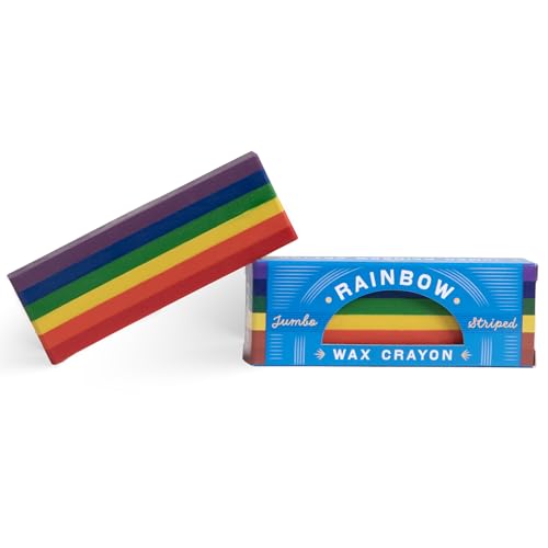 eeBoo: Jumbo Wax Crayon: Rainbow Striped – 6 Vibrant Colors in One Chunky Crayon, 4" x 1.5" x 0.625" Block, Art & Coloring Supplies, Kids Ages 3+