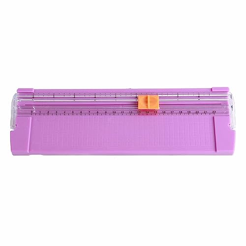 Paper Cutter Efficient Light Duty Mini Folding Trimmer Clear Scale for Scrapbook Supplies Craft Paper Trimmer for Cardstock, 5 Color Options (Purple) - color: Purple